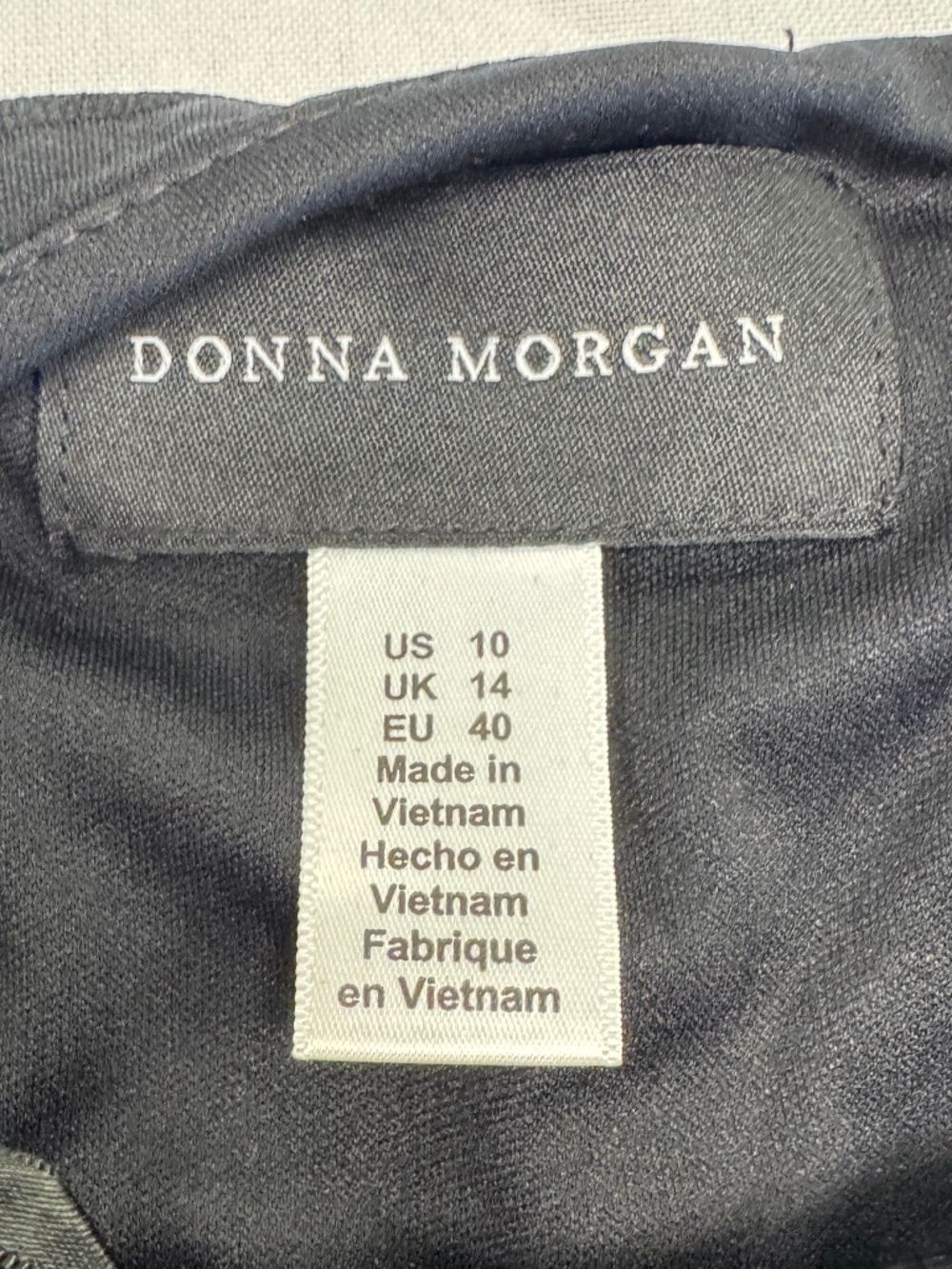 Donna Morgan Fit Flare Sretch Dress Textured Black Size 10 - Picture 5 of 11